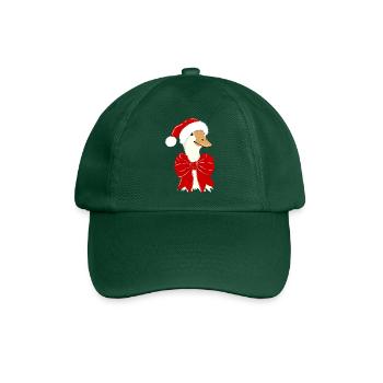 Weihnachtsente mit rotem Band - Baseballkappe - Flaschengrün - Vorne