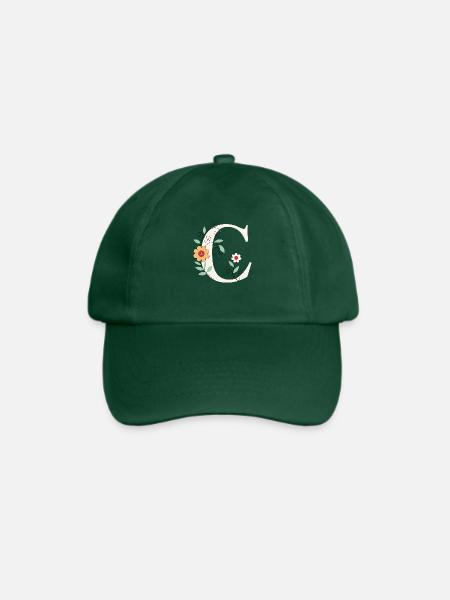 Buchstabe C Monogramm Retro - Baseballkappe - Flaschengrün