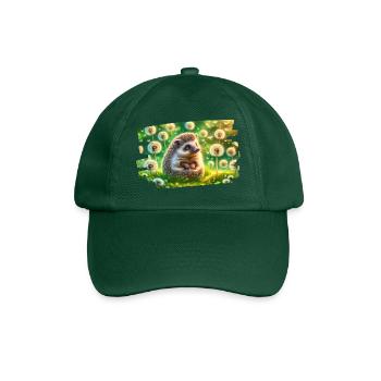 Charmanter Igel im Zauber der Sommerwiese - Baseballkappe - Flaschengrün - Vorne
