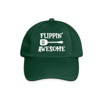 Flippin Awesome- Grillsaison Tshirt - Baseballkappe - Flaschengrün - Vorne