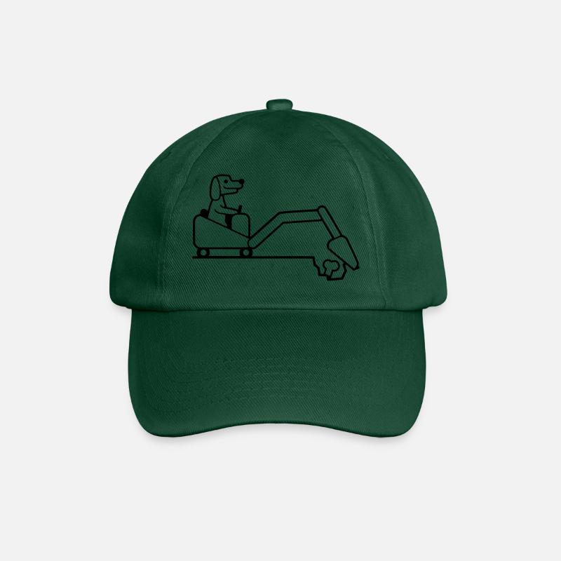 Hund Knochen Vergraben Bagger Buddeln Cool Baggern - Baseballkappe - Flaschengrün