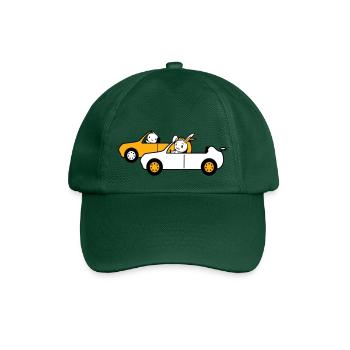 Hase Vogel Küken 2 Auto fahren Team Zwei Freunde - Baseballkappe - Flaschengrün - Vorne