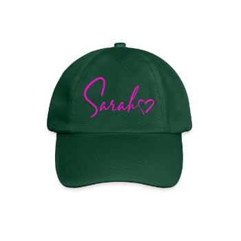 Sarah Signatur Neon Pink - Baseballkappe - Flaschengrün - Vorne