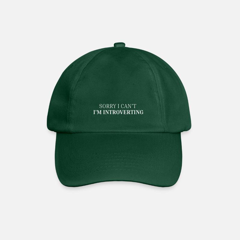 Spruchshirt für Introvertierte – I'm Introverting - Baseballkappe - Flaschengrün