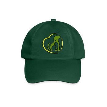 Abstrakte Katze und Hund im Herzen. - Baseballkappe - Flaschengrün - Vorne