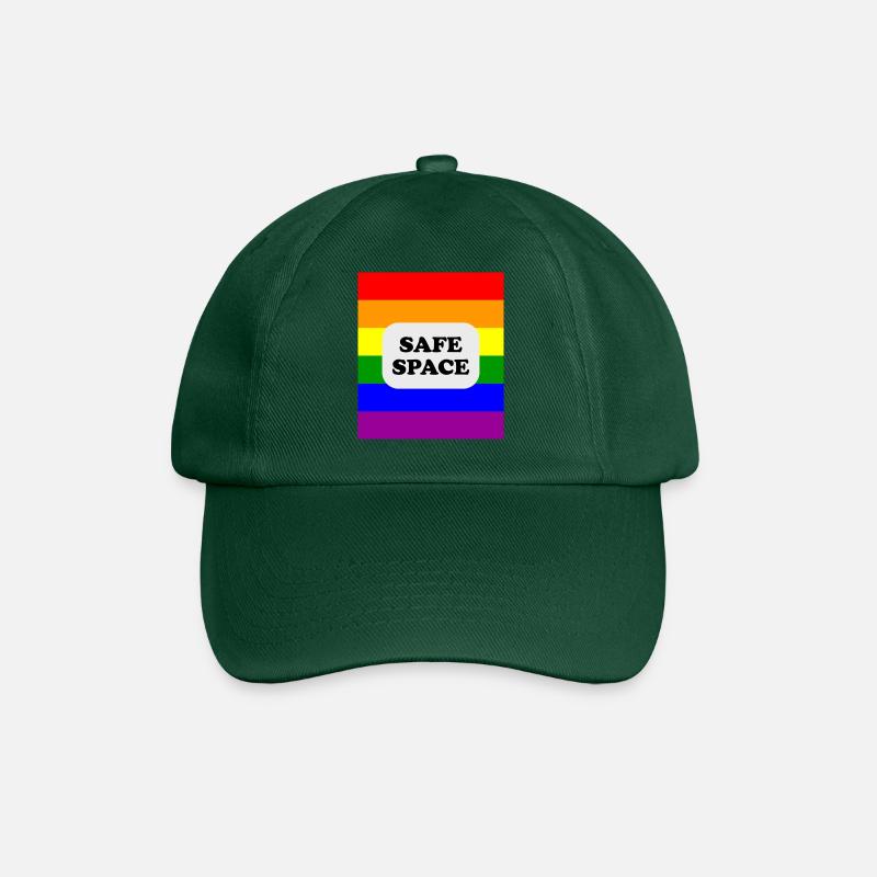 LGBT-Safe-Space-Regenbogenflagge - Baseballkappe - Flaschengrün