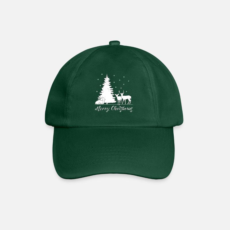Deer under the Christmas tree - Baseball Cap - bottle green