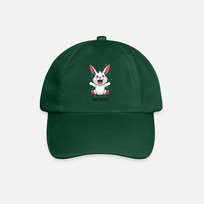 Fantastischer weißer Comic Cartoon Hoppel Hase - Baseballkappe - Flaschengrün
