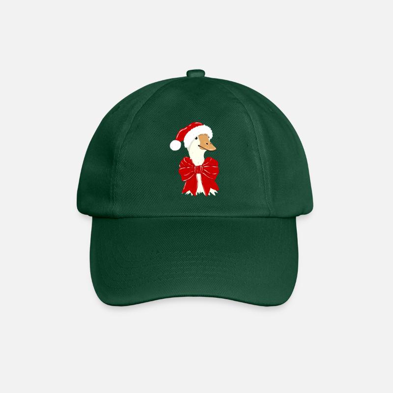 Weihnachtsente mit rotem Band - Baseballkappe - Flaschengrün