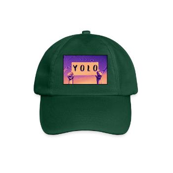 Schild - YOLO - Baseballkappe - Flaschengrün - Vorne