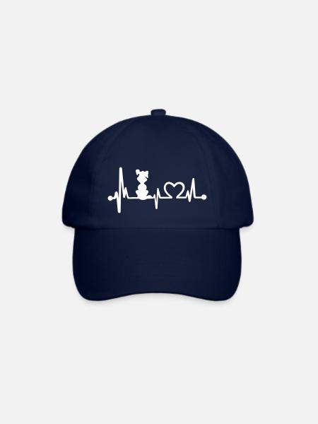 dog heart beat - Baseballkappe - Blau/Blau