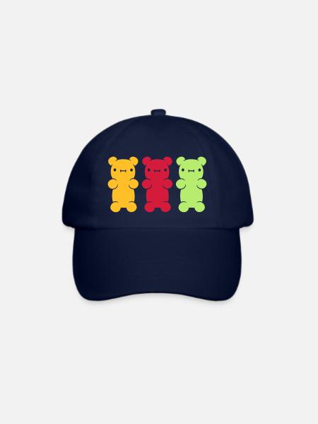 3 bunte Gummibaerchen - Baseballkappe - Blau/Blau