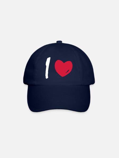 I love - Baseballkappe - Blau/Blau