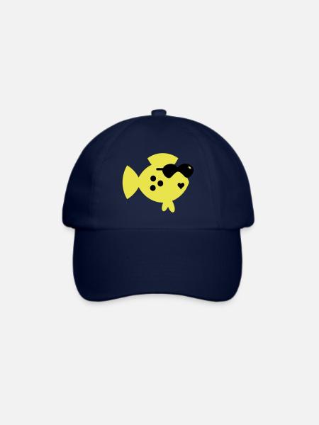 Blindfisch / blind fish (2c) - Baseballkappe - Blau/Blau