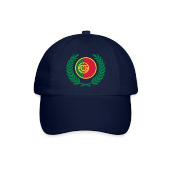 Portugal (Flagge & Lorbeerkranz) - Baseballkappe - Blau/Blau - Vorne