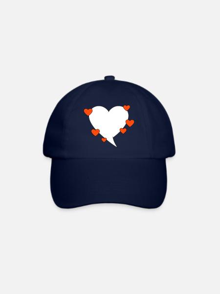 Sprechblase mit Herzen - Baseballkappe - Blau/Blau