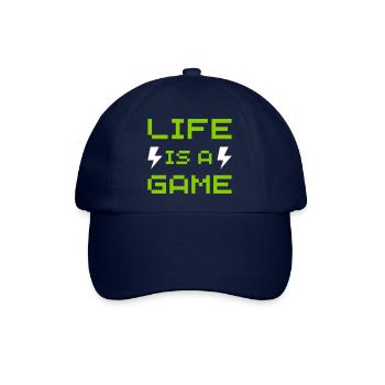LIFE IS A GAME GAMING SPRUCH - Baseballkappe - Blau/Blau - Vorne