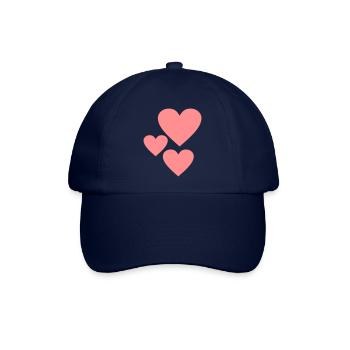 Rosa Herz-Shapes - Baseballkappe - Blau/Blau - Vorne