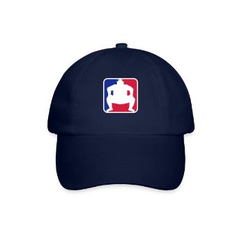 rot blau cool sumoringer button logo japanisch her - Baseballkappe - Blau/Blau - Vorne
