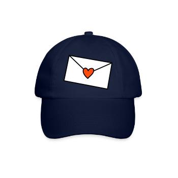 Brief Herz dreifarbig - Baseballkappe - Blau/Blau - Vorne