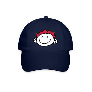 gesicht kopf kind gemalt kritzel comic cartoon jun - Baseballkappe - Blau/Blau - Vorne