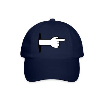 loch wand boden arm hand comic cartoon zeigen zeig - Baseballkappe - Blau/Blau - Vorne