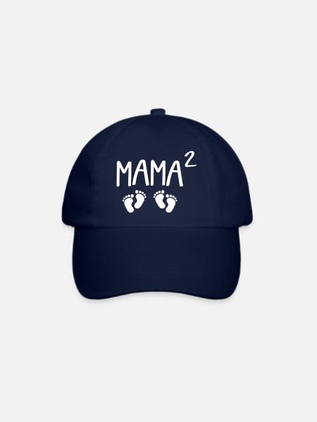 Mama hoch 2 Zweifachmama Zwillingsmama - Baseballkappe - Blau/Blau
