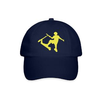 Stunt Scooter Fahrer beim Tricksen YELLOW - Baseballkappe - Blau/Blau - Vorne