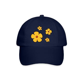 Blumen dreifarbig - Baseballkappe - Blau/Blau - Vorne