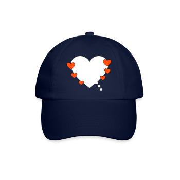 Denkblase mit Herz - Baseballkappe - Blau/Blau - Vorne