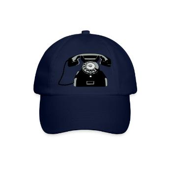 Oldschool Telefon - Baseballkappe - Blau/Blau - Vorne