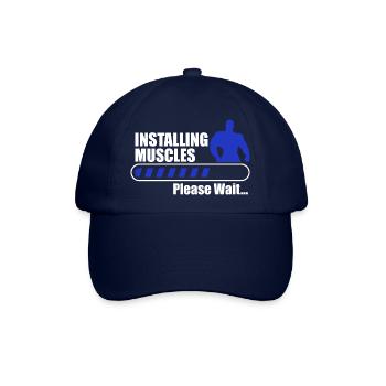 Installing muscles gym body building fitness - Baseballkappe - Blau/Blau - Vorne