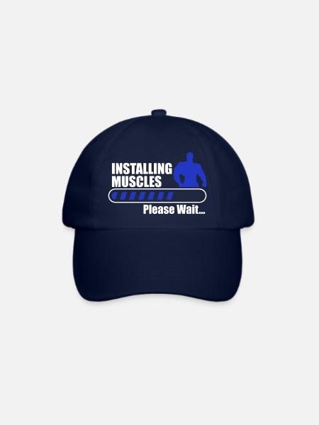Installing muscles gym body building fitness - Baseballkappe - Blau/Blau
