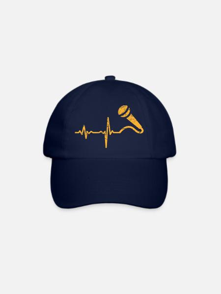 Geschenk Heartbeat Sänger Mikrofon - Baseballkappe - Blau/Blau