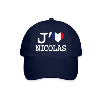 Ich liebe Nicolas - Baseballkappe - Blau/Blau - Vorne
