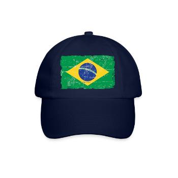 Brazil Vintage Flag - Baseballkappe - Blau/Blau - Vorne
