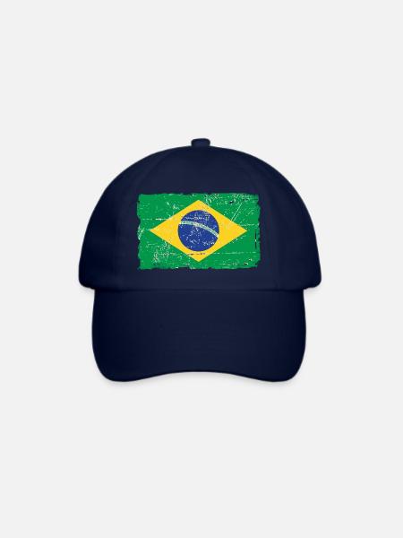 Brazil Vintage Flag - Baseballkappe - Blau/Blau
