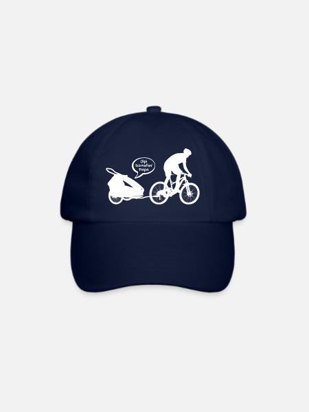 MTB Papa mit Fahrradanhänger Vatertag - Baseballkappe - Blau/Blau