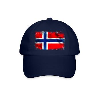 Hintergrund mit der Flagge Norwegens - Baseballkappe - Blau/Blau - Vorne