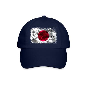 Hintergrund mit Flagge von Japan - Baseballkappe - Blau/Blau - Vorne