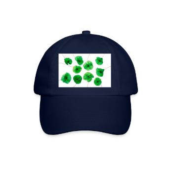 Mohn Blume Weiss Grün - Baseballkappe - Blau/Blau - Vorne