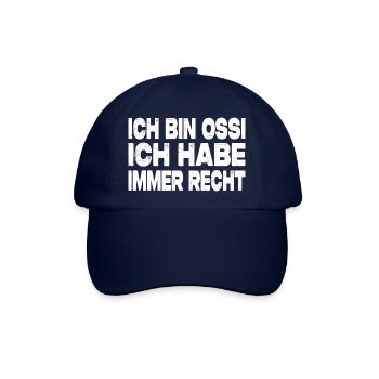 Ich Bin Ossi Ich Habe Immer Recht - Baseballkappe - Blau/Blau - Vorne