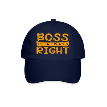 Boss is always right - Baseballkappe - Blau/Blau - Vorne