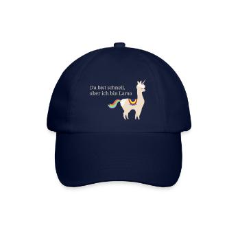 Lama Einhorn mit coolem Spruch - Baseballkappe - Blau/Blau - Vorne