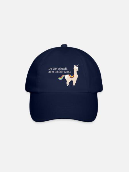 Lama Einhorn mit coolem Spruch - Baseballkappe - Blau/Blau