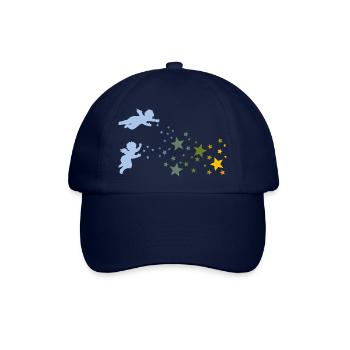 Weihnachtssterne und Engel Sterne streuen Gelb Rot - Baseballkappe - Blau/Blau - Vorne
