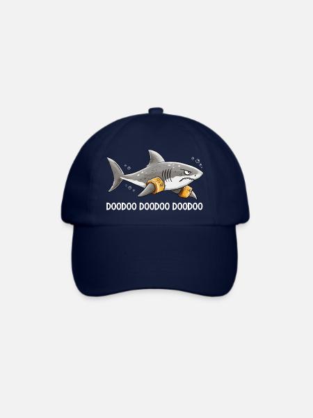 Doo Doo Hai Schwimmflügel Meer Humor - Baseballkappe - Blau/Blau