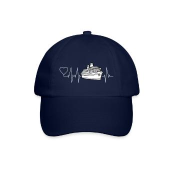 Kreuzfahrt Schiff, Kreuzfahrer Herzschlag-Geschenk - Baseballkappe - Blau/Blau - Vorne