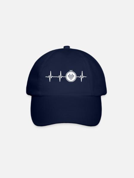 Kreuzstich Herzschlag Sticken - Baseballkappe - Blau/Blau