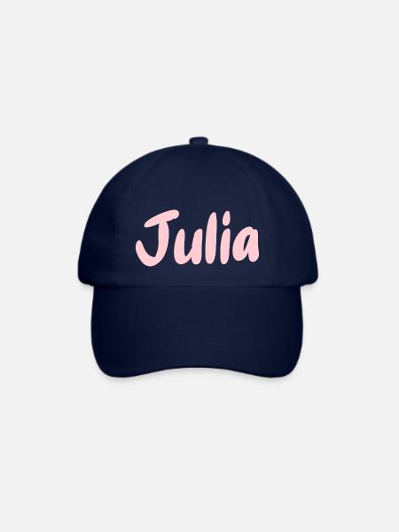Name in Text Julia in rosa - Baseballkappe - Blau/Blau
